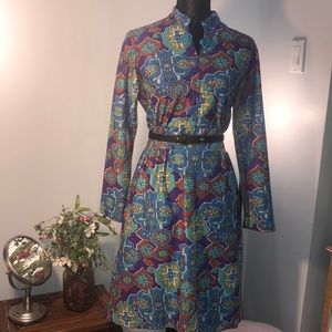 Vintage colorful mid drift dress